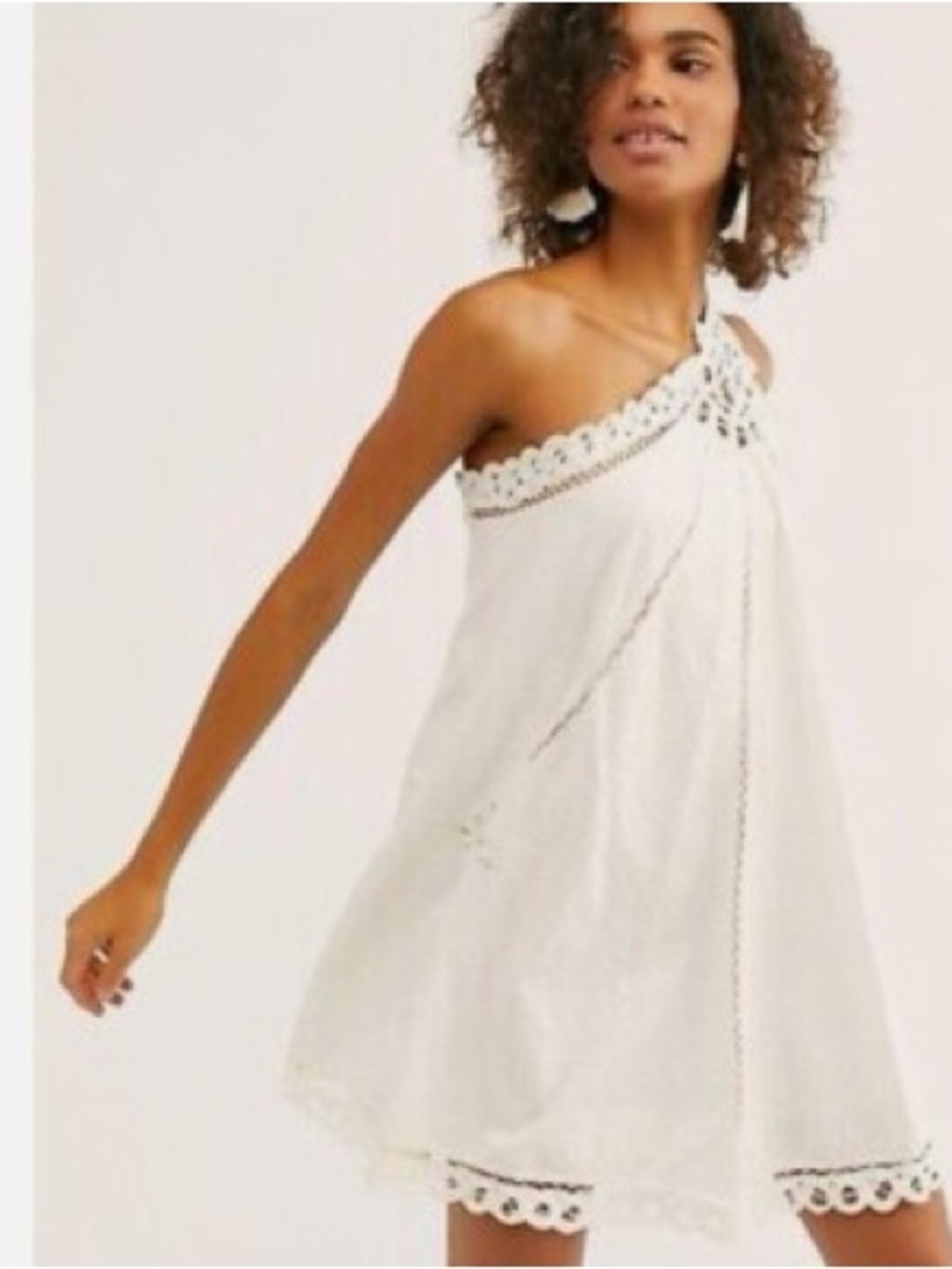 Free People Billie Battenburg white one-shoulder mini dress - Picture 3 of 6